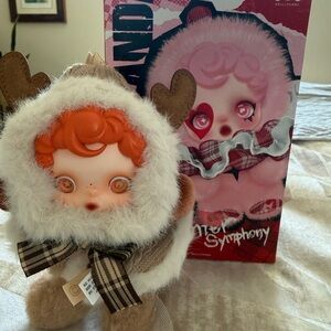 Skullpanda Winter Symphony Plush Doll - Orange Hair, Brown & Cream Outfit